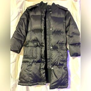 Girls GAP Down Puffer Coat Jacket size 8 black ski winter
